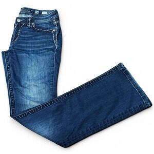 Miss Me Mid Rise Boot Cut Jeans Womens Size 28 Blue Stretch Denim